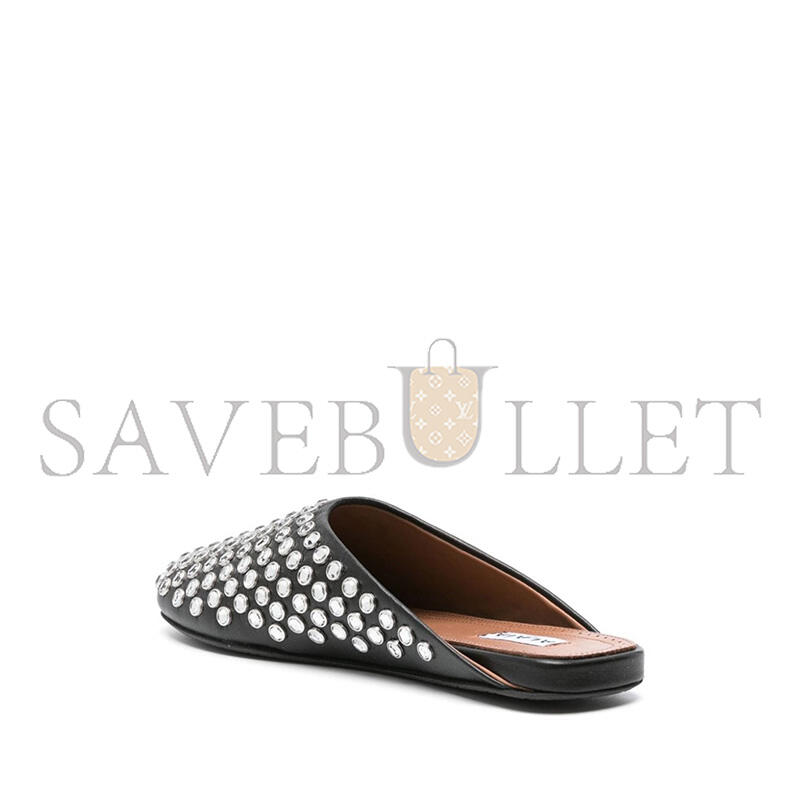 ALAÏA CRYSTAL-EMBELLISHED LEATHER MULES 